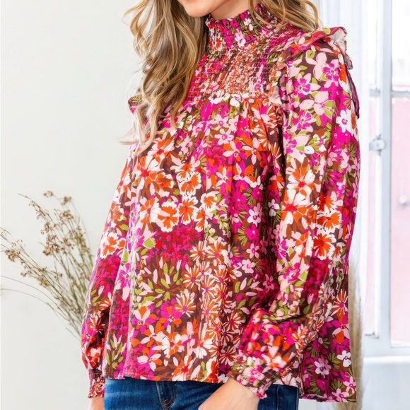 Floral Smocked Yoke Blouse - Picture 5 of 7